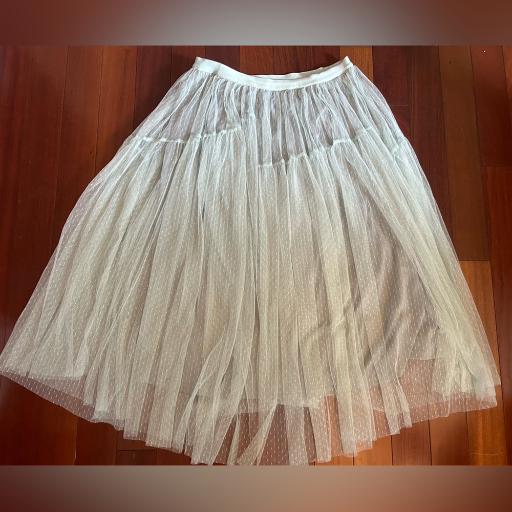 XXL Tule skirt light green colour layered skirt - summer 1980s styled skirt
